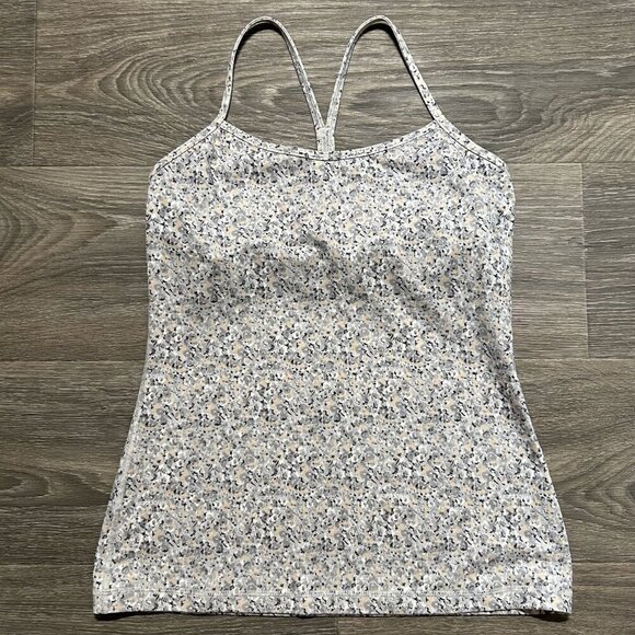 Lululemon 8 Power Y Tank Top Racerback Petite Fleur Silver Spoon Animal Print - Picture 2 of 10